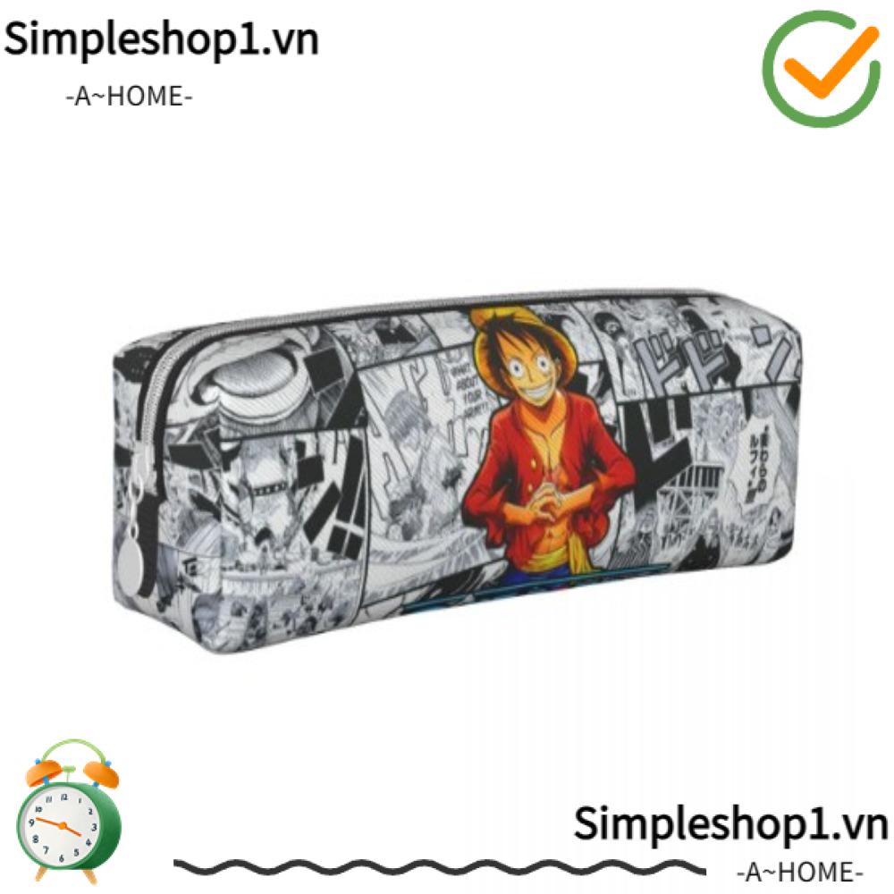 Simpleshop1 Túi Đựng Bút Bằng nylon Sức Chứa Lớn In Hình anime one piece luffy Đơn Giản Bền Bỉ Phong Cách Cướp Biển Vua Hải Tặc