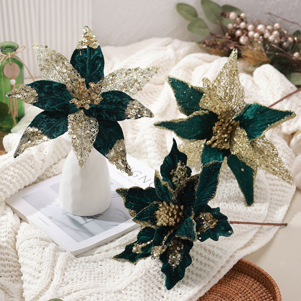 Hoa Bằng Vải + Nhựa Trang Trí Giáng Sinh