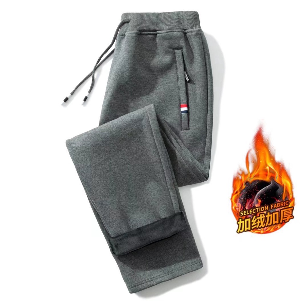 Quần Thể Thao Dáng Ôm Lót Lông Cừu Dày Dặn Phong Cách Thu Đông Mới Cho Nam