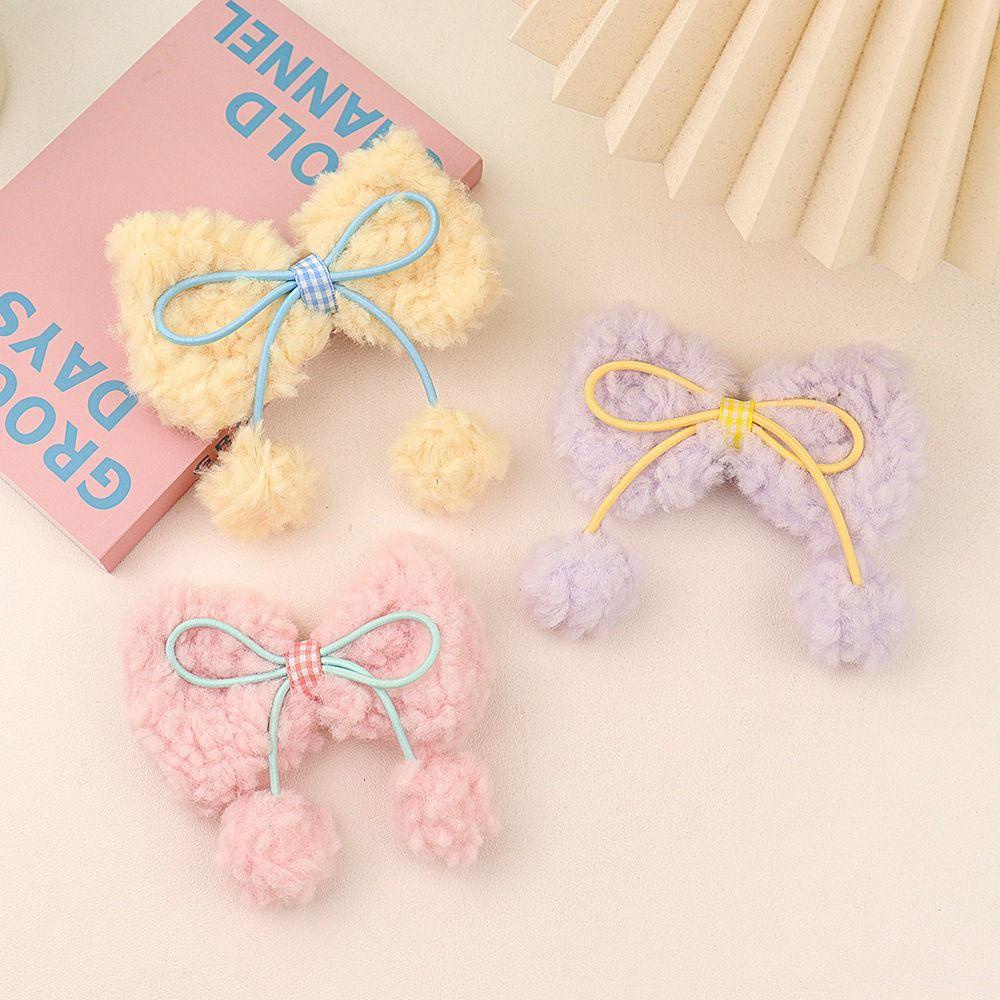 Shanlin Kẹp Tóc Hình Nơ Bằng Lông Nhung Phong Cách Hàn Quốc / Nhật Bản