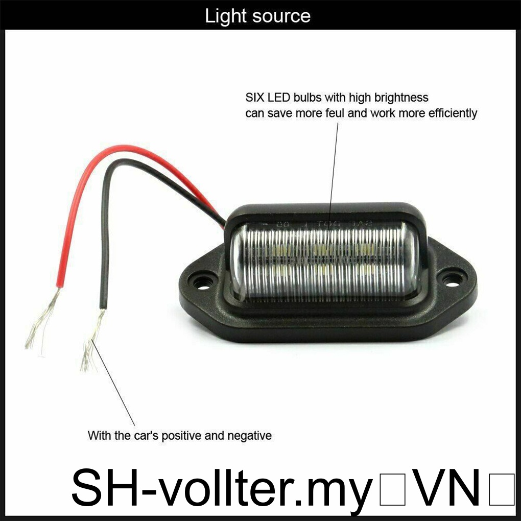 1 / 2 / 3 Đèn led Màu Đen Gắn Biển Số Xe Hơi