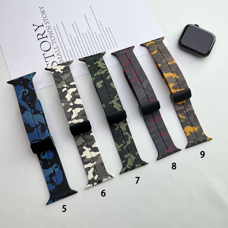 Dây Đeo Họa Tiết Rằn Ri Bằng silicone Cho Đồng Hồ Thông Minh Apple watch series 9 8 7 se 6 5 4 3 ultra iwatch 40mm 44mm 41mm 45mm 49mm