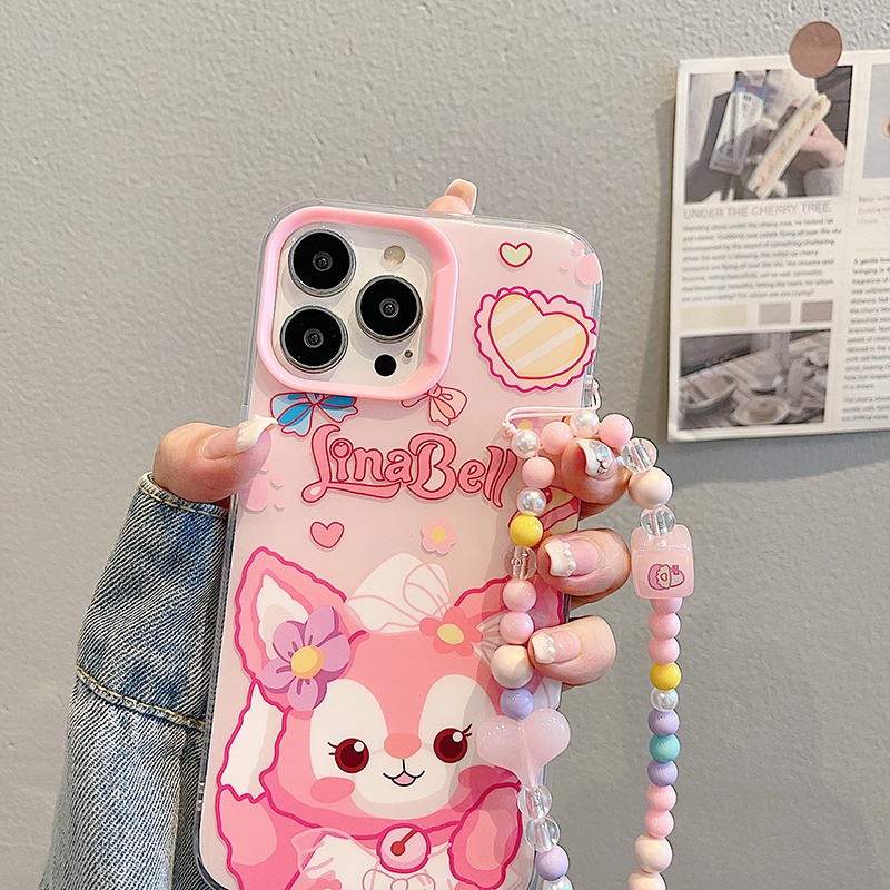 Ốp Điện Thoại imd Hai Mặt Họa Tiết Thỏ lina belle Màu Dạ Quang Thời Trang Cho iphone 15 11 14 12 13 pro max