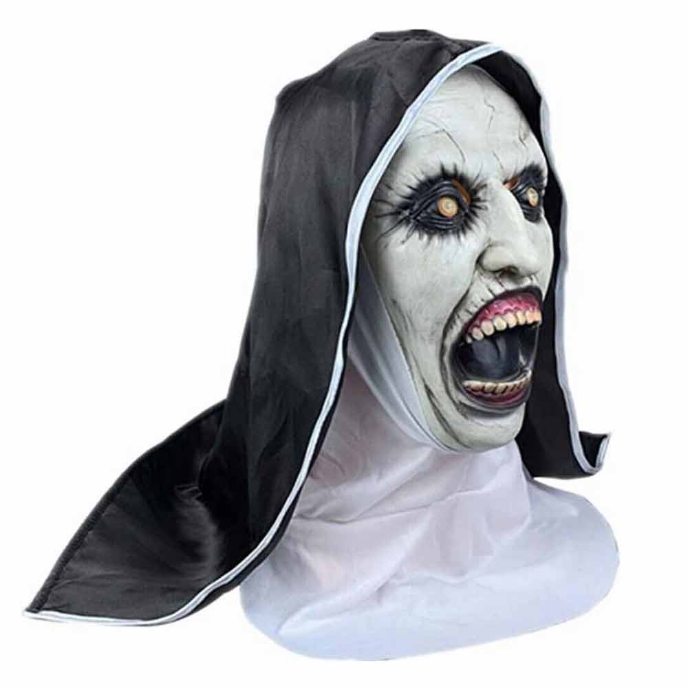 The Horror Scary Nun Latex Mask w/Headscarf Valak Cosplay for Halloween Costume HOT