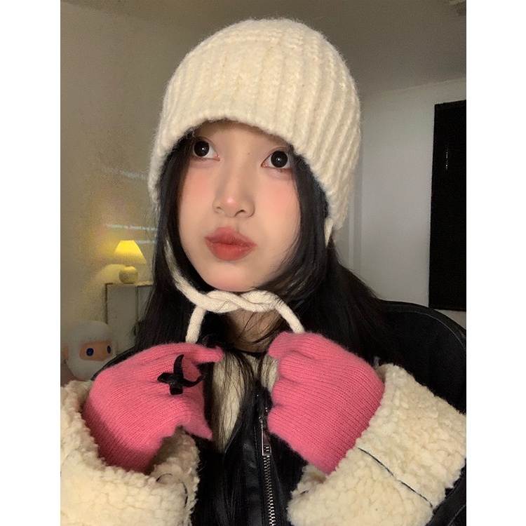Mũ Len Màu Nâu Giữ Ấm Thời Trang Thu Đông Phong Cách Hàn Quốc Cho Nữ