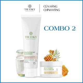 Làm trắng dưỡng ẩm da mặt Truesky: kem dưỡng trắng da mặt 20g + Sữa rửa mặt dưỡng ẩm 50g