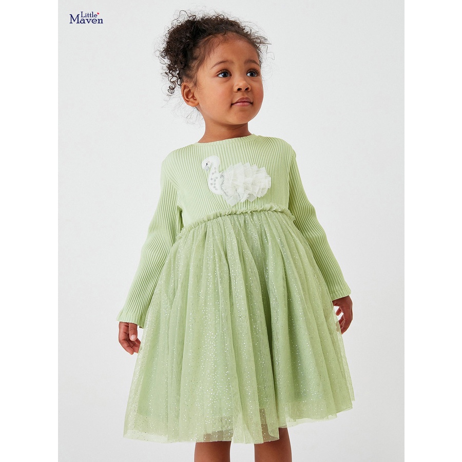 Đầm Tay Ngắn Chất Liệu Cotton In Họa Tiết Ngựa Xinh Xắn Thời Trang Cho Bé Gái