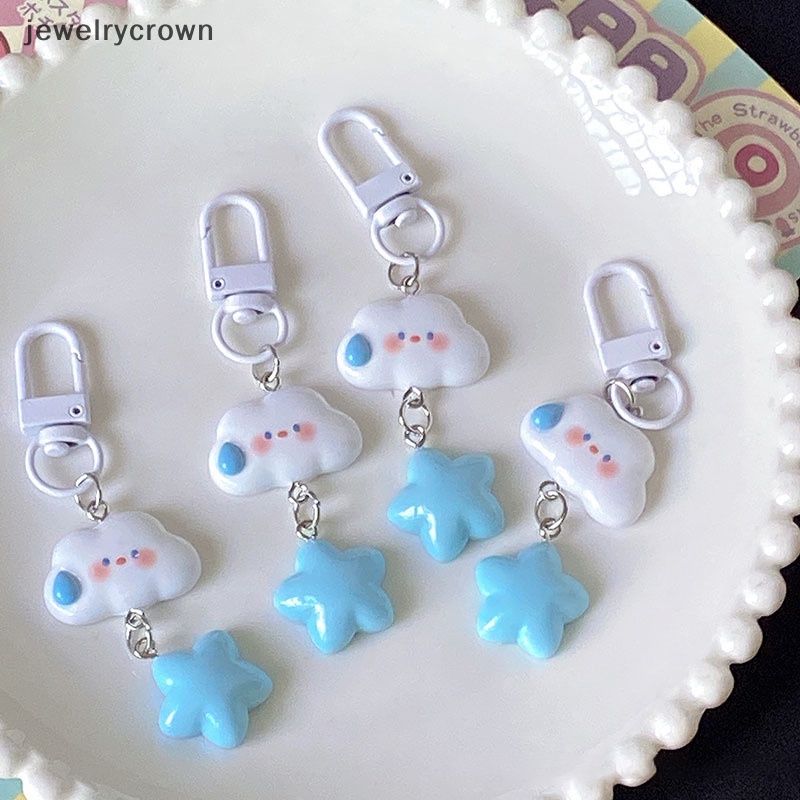 Móc Khóa Xe Hơi / Túi Xách Hình Đám Mây / Ngôi Sao Màu Xanh Dương Dễ Thương Cho Nữ