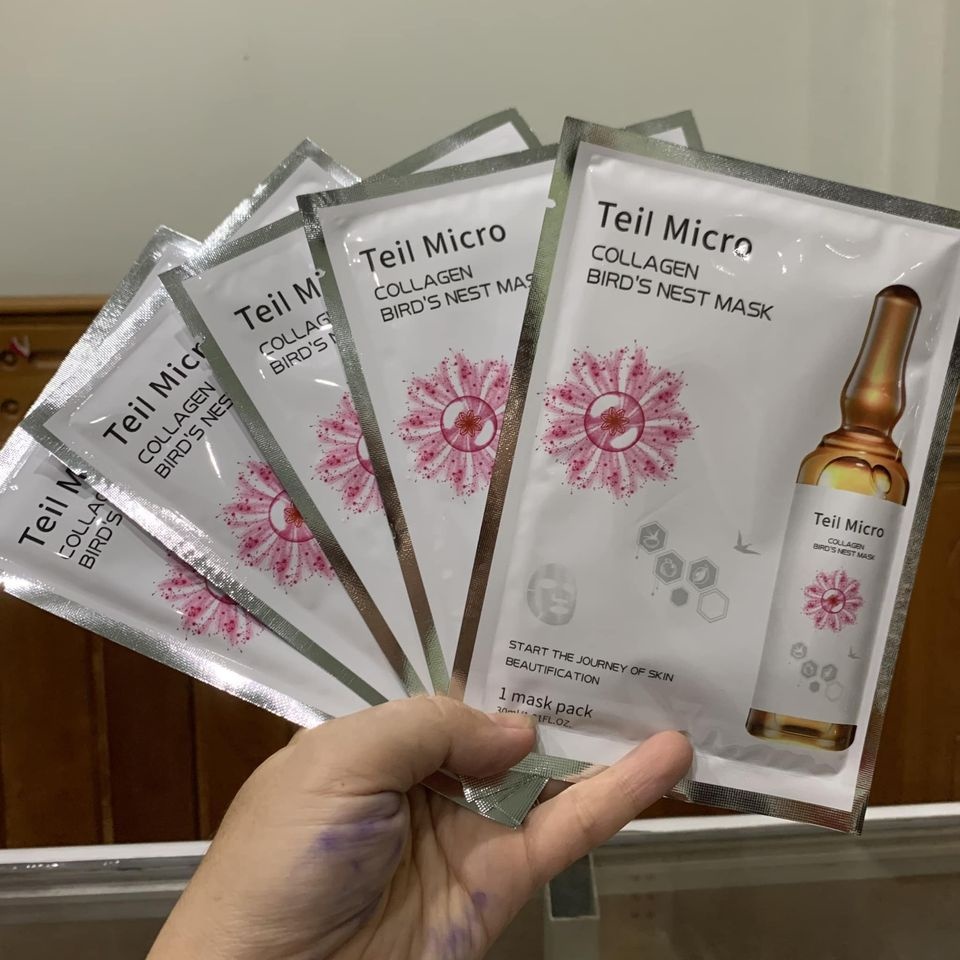 Lẻ 1 Miếng Mặt Nạ COLLAGEN YẾN - Teil Micro COLLAGEN BIRD’S NEST MASK dưỡng trắng căng bóng da