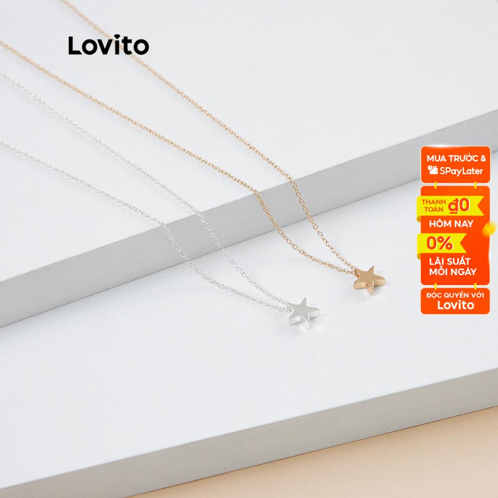 Dây chuyền Lovito bằng hợp kim hình ngôi sao 5 cánh A07008 (màu vàng / bạc)