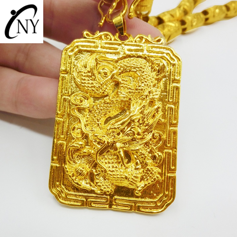 Mặt Dây Chuyền Hình Rồng Mạ Vàng 40g Thời Trang Cho Nam