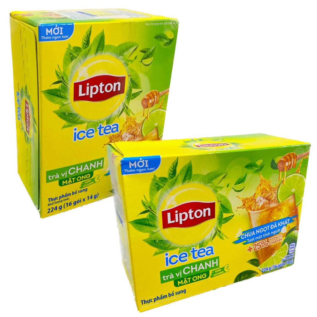 Combo 2 hộp trà hòa tan Lipton chanh mật ong đá .