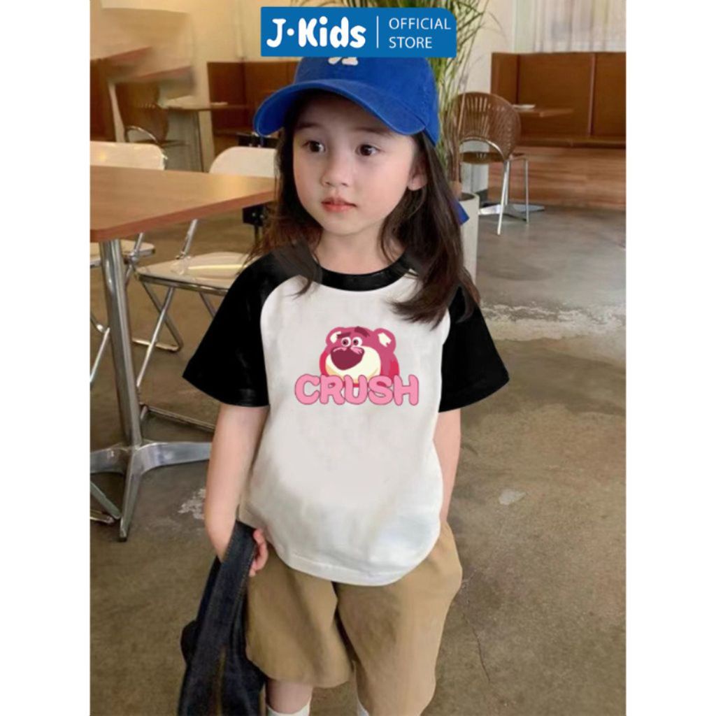 Áo thun cho bé gái J-Kids áo phông in hình gấu lotso dễ thương