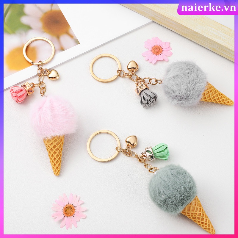 Set 3 Móc Khóa Hình Cây Kem Dễ Thương