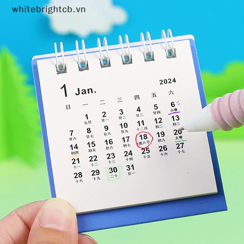 / / Cny Lịch Năm 2024 mini Để Bàn Trang Trí Văn Phòng / Trường Học Hình Thỏ Hoạt Hình Dễ Thương Nhiều Phong Cách