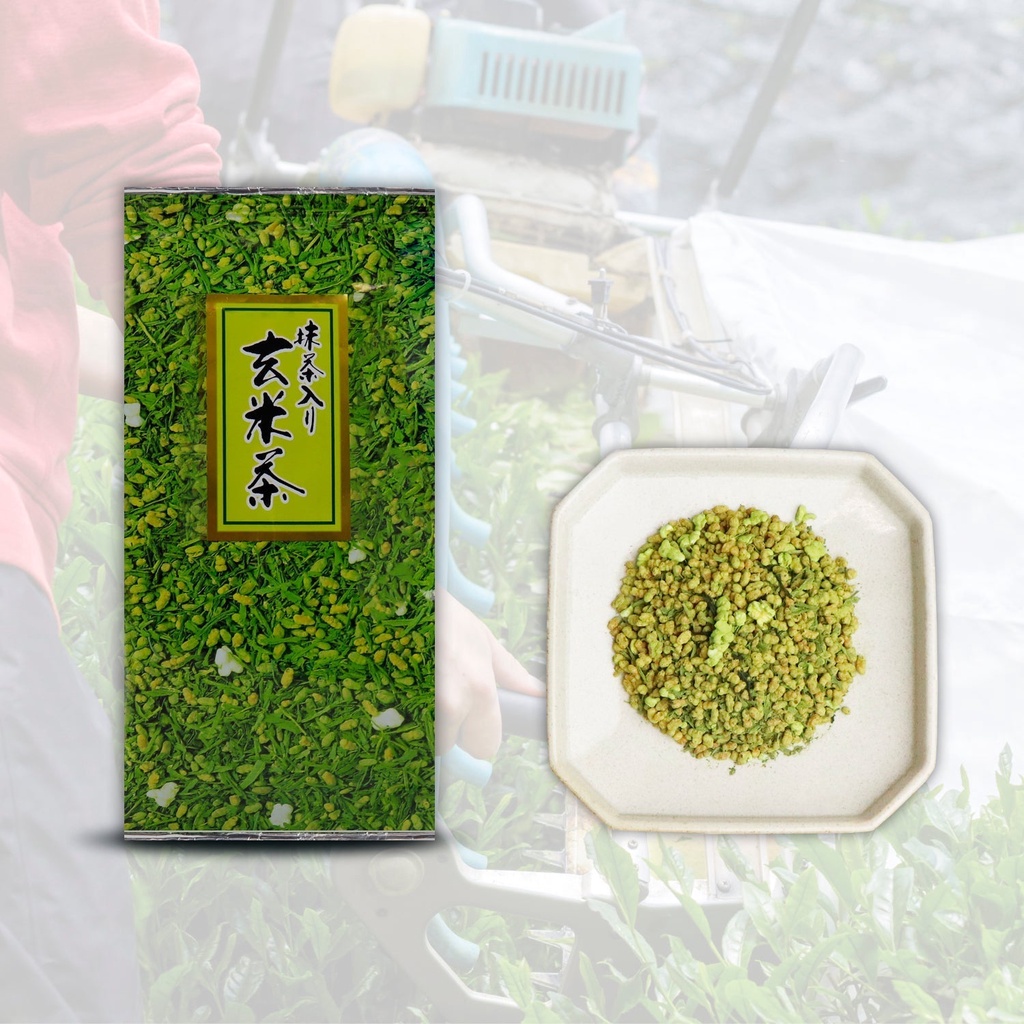 Trà xanh gạo lức pha với bột Matcha nguyên chất cao cấp 100 gram -Otsuka Green Tea Genmaicha Blended With Matcha