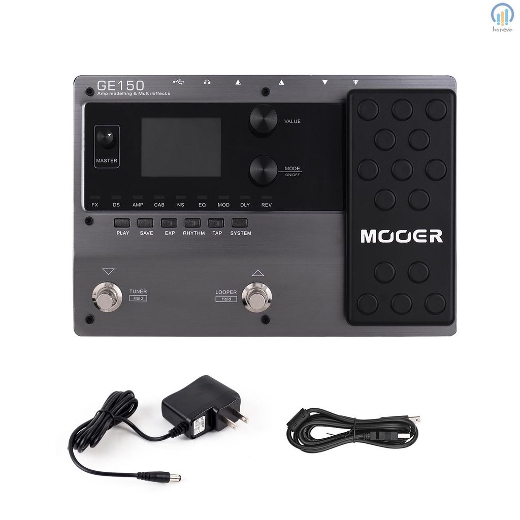 MOOER GE150 Amp Modelling & Multi Effects Pedal - 55 Amplifier Models and 151 Effects for Professional Guitarists
