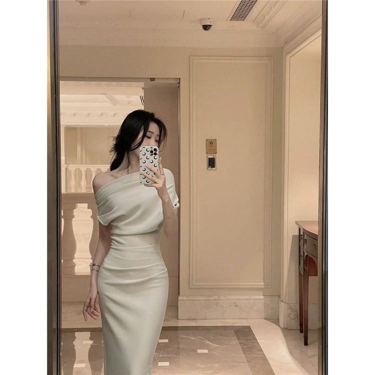 ĐẦM MIDI BODY LỆCH VAI 2M