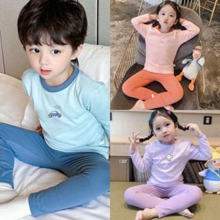 [Ml] 80-150cm Thu Đông Phong Cách Mới Trẻ Em Giữ Nhiệt Bộ Quần Lót Nam Nữ Vừa Lớn Trẻ Em Lông Cừu Đức Quần Áo Mùa Thu Quần Dài Bộ Đồ Ngủ Cho Bé Quần Áo Nhà