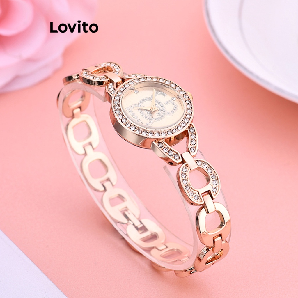 Lovito Đồng Hồ quartz Màu Trơn Cho Nữ L69AD063
