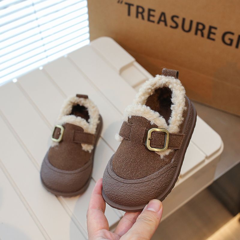 Giày Búp Bê birkenstock Lót Lông Cừu Phong Cách Hàn Quốc Thời Trang Thu Đông Cho Bé Trai Và Bé Gái