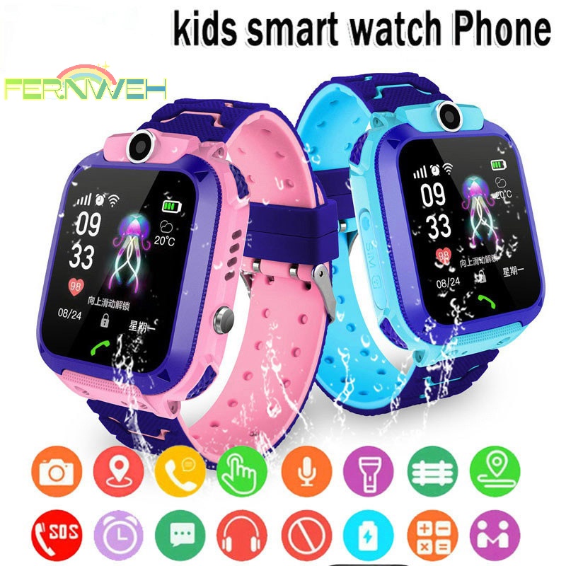 Đồng hồ thông minh trẻ em Q12 Đồng hồ SOS chống nước IP67 Quà tặng trẻ em cho IOS Android [MỚI]