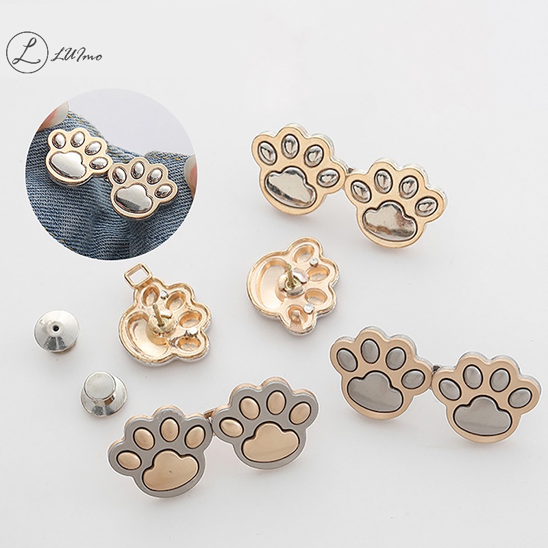 Luimo Quần jean jean jean jean Nút Điều Chỉnh Được Hình Bàn Chân Mèo Dễ Thương Liền Quần jean Không Đường May * Bán Chạy