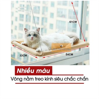 Võng treo gắn cửa kính cho thú cưng 54x33cm - giao màu ngẫu nhiên