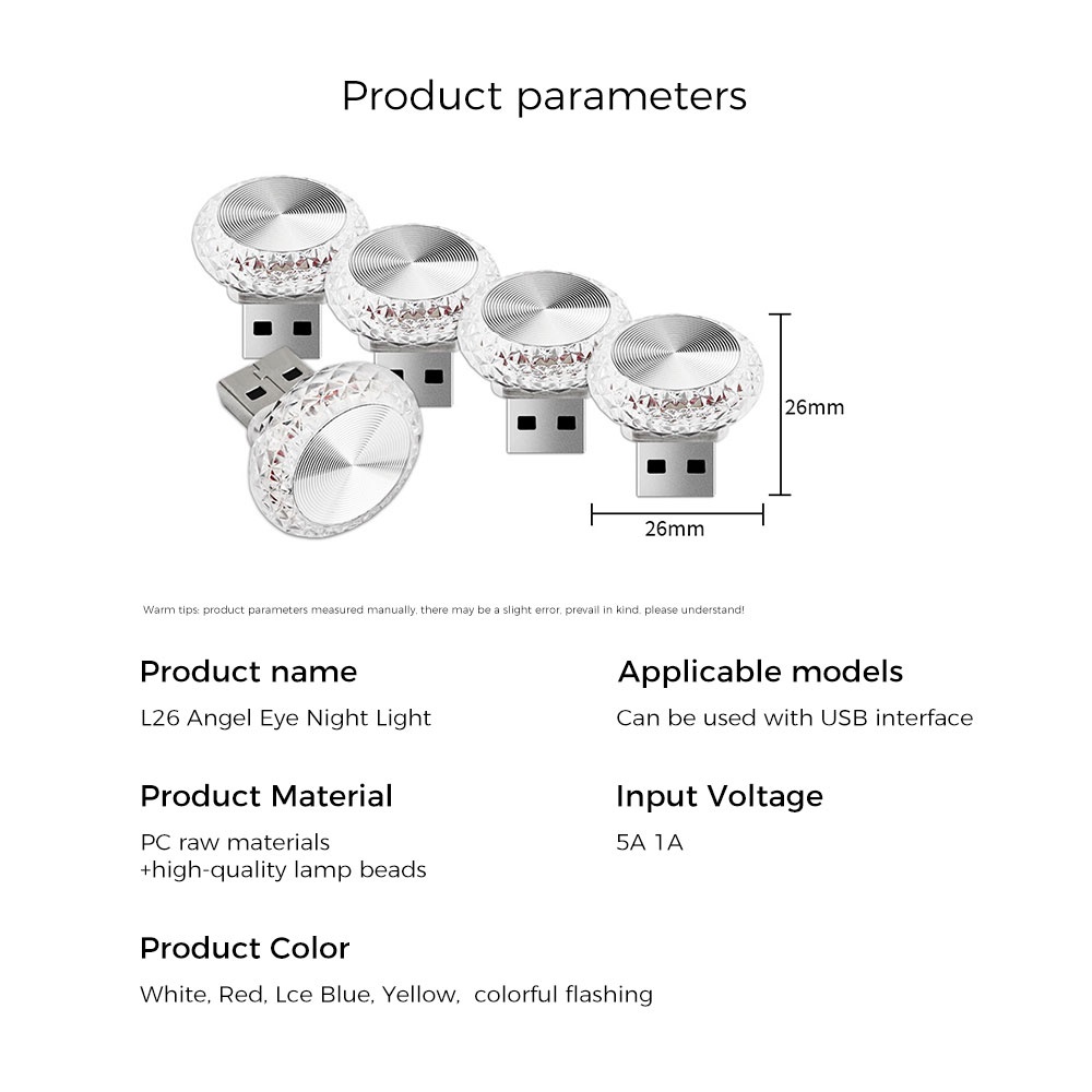 Đèn led usb Trang Trí Xe Hơi Tạo Không Khí Lãng Mạn