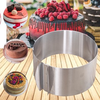 New Stainless Steel Mousse Ring Retractable Round Cake Mold 6-12" Baking Tool