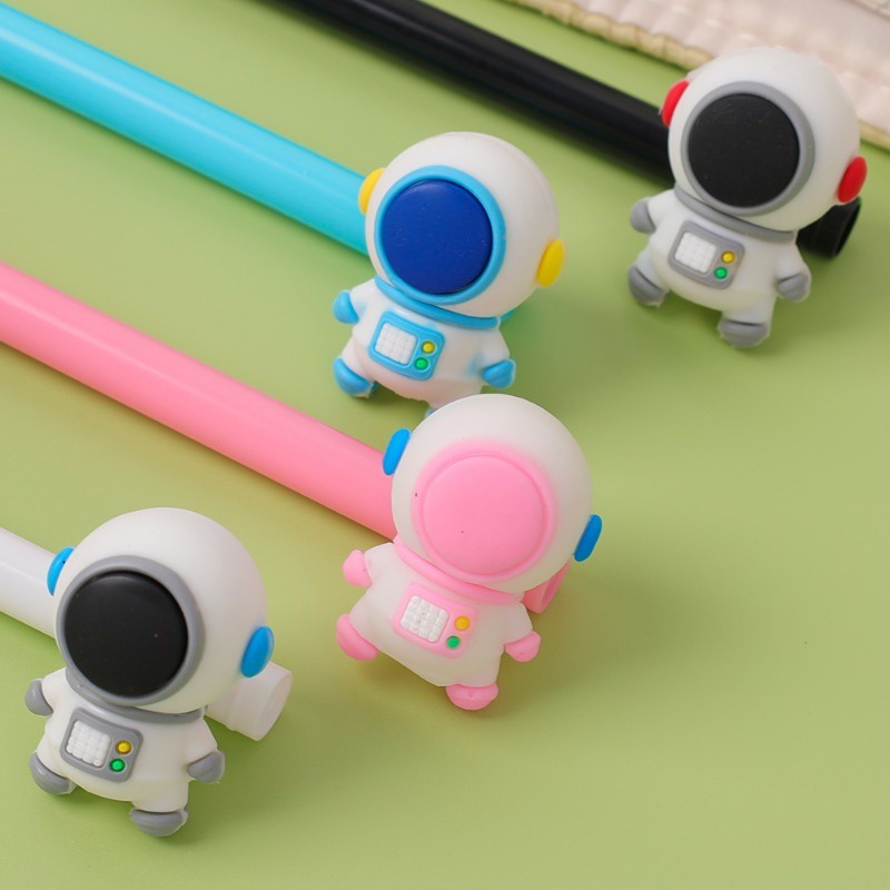 Bút Mực gel Dạng Nhấn Hình Phi Hành Gia Hoạt Hình Dễ Thương Sáng Tạo Nhanh Khô Dành Cho Học Sinh / Văn Phòng / Bút Viết Đen