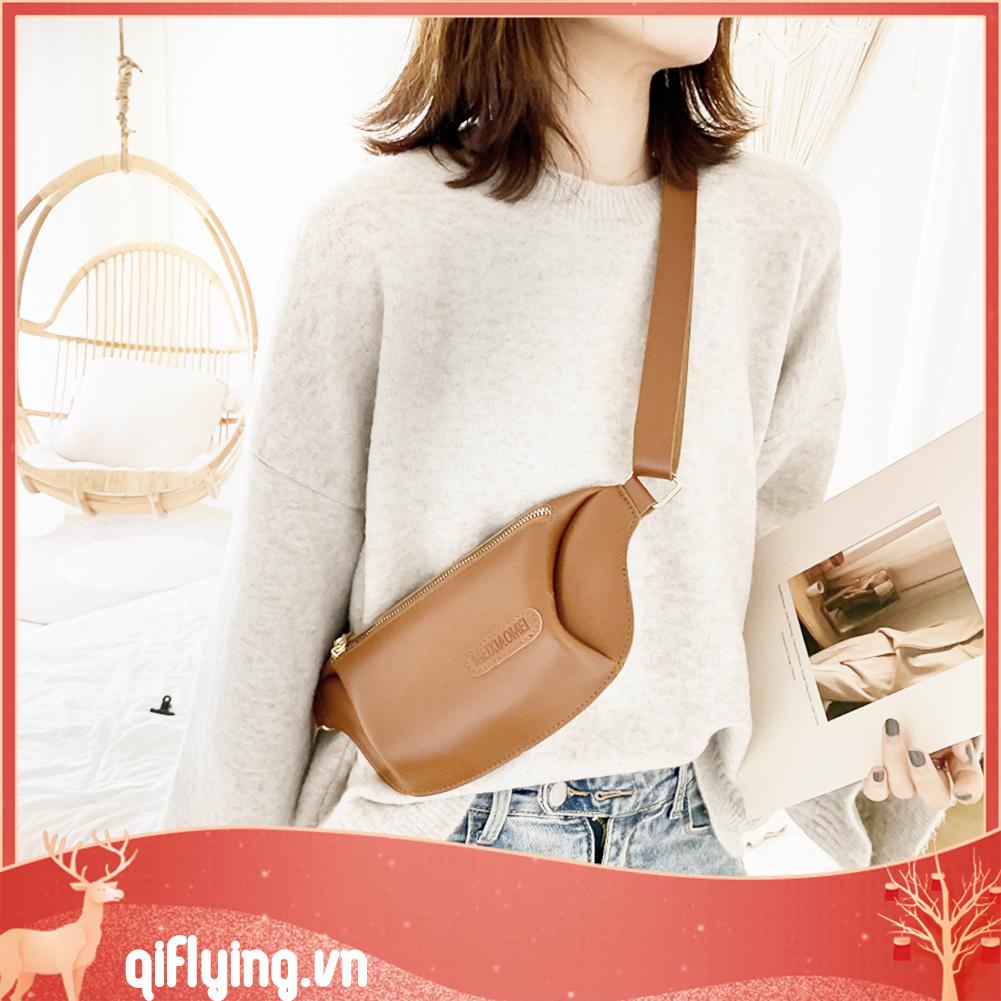 Túi Đeo Hông Nhỏ Bằng Da pu Màu Trơn Thời Trang Thường Ngày Cho Nữ