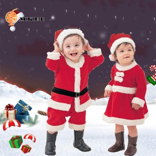 Mkeb Bộ Trang Phục Hóa Trang Ông Già Noel Màu Đỏ Kèm Mũ Cho Bé