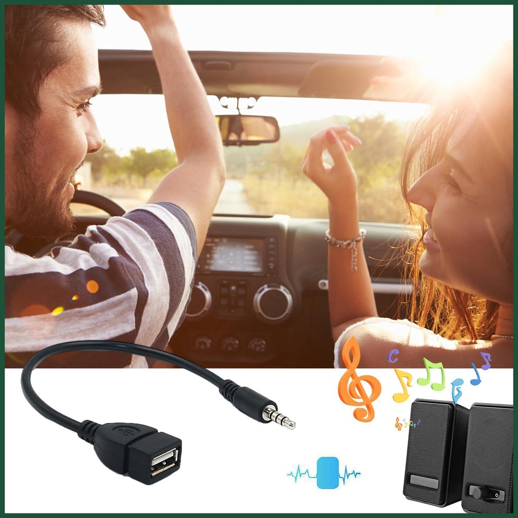Dây Cáp Chuyển Đổi Âm Thanh aux 3.5mm Đầu Cắm Sang usb Cho Xe Hơi