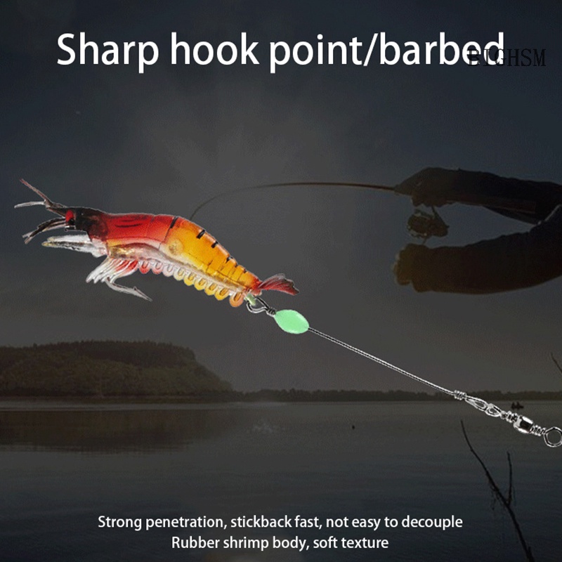 Bighsm Mồi Câu Cá Giả Hình Tôm Mềm Có Móc