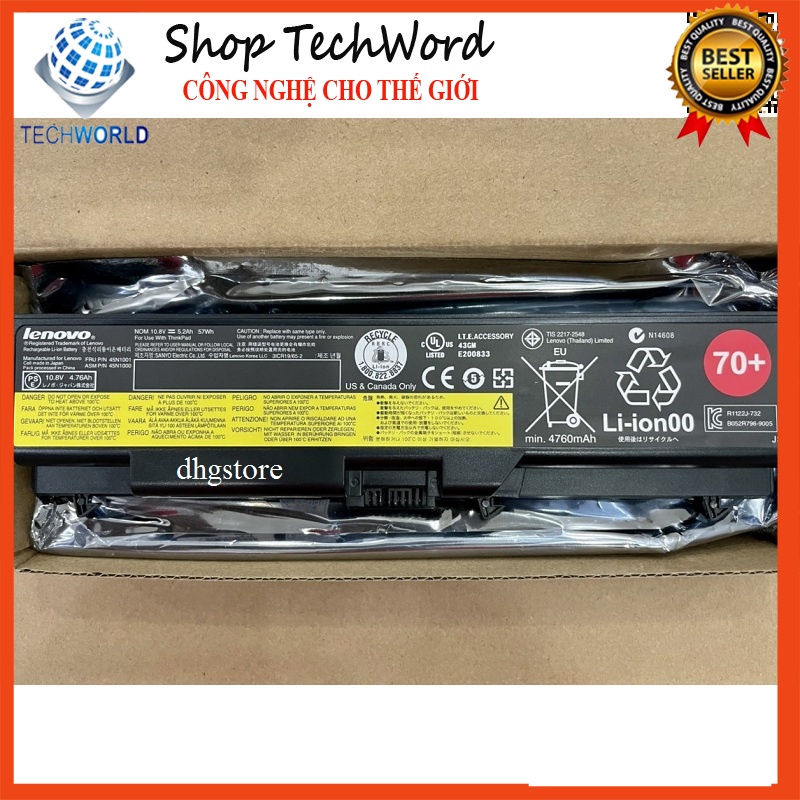 Pin Laptop Lenovo ThinkPad T430 L430 T530 L530 W530 57Wh 70+
