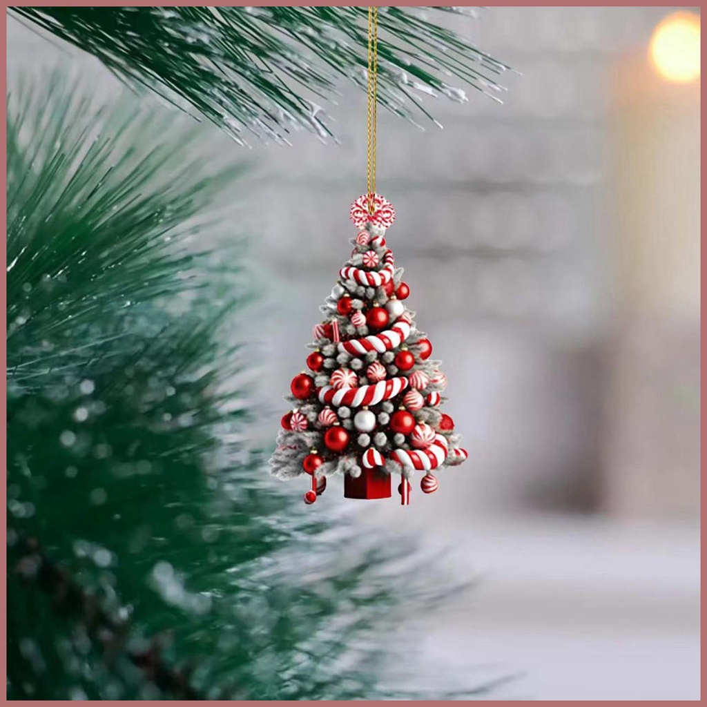 Phụ Kiện Trang Trí Cây Thông Giáng Sinh Bằng acrylic 2d Hai Mặt Dễ Thương