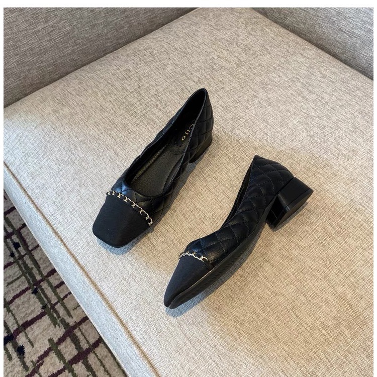 Giày cao gót đế vuông giày búp bê tiểu thư mũi vuông phong cách công sở sang chảnh hàng hót mùa thu đông DA22