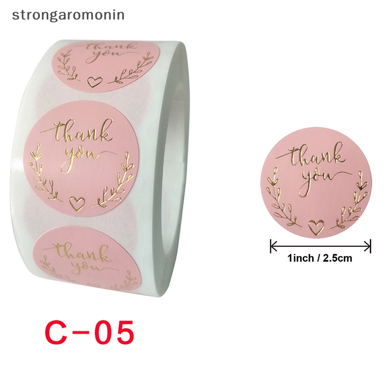 Set 500 Nhãn Dán thank you Màu Hồng Trang Trí Thiệp