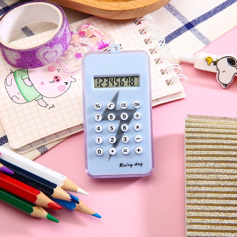 Mmluck Móc Khóa Máy Tính Bằng Nhựa 4 Màu Trong Suốt Họa Tiết Hoạt Hình Sáng Tạo