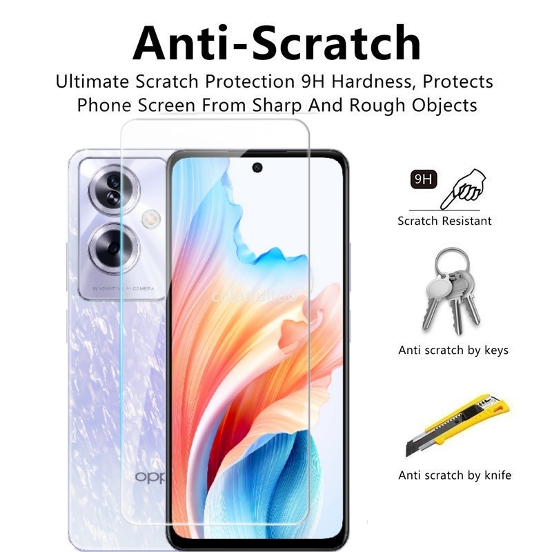 Oppo A79 5G Film 2 IN 1 Screen Protector For Oppo A79 A 79 A18 A38 OppoA18 OppoA79 4G 5G Full Cover 9H HD Tempered Glass Protective Front Film Camera Back Lens Film