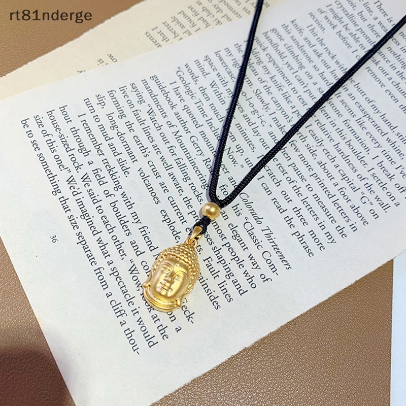 Ge Vòng cổ Vàng 24k Mặt Phật Giáo Tinh Tế Màu Đen