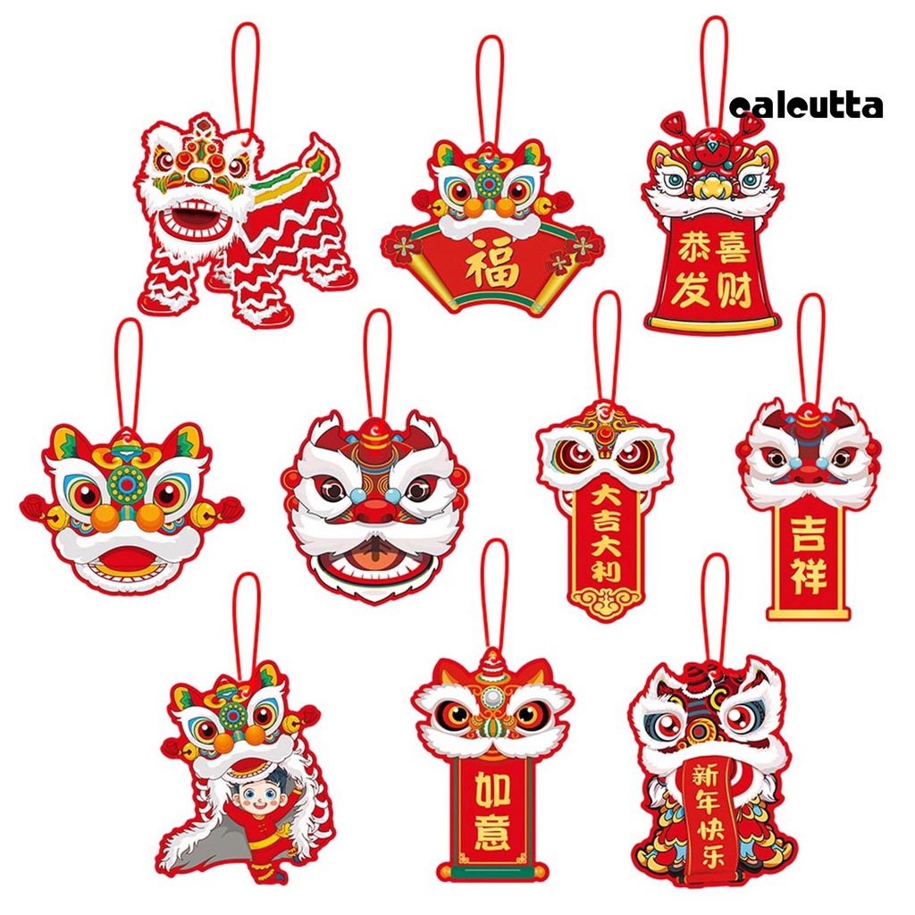 Set 10 Phụ Kiện Treo Trang Trí Năm Mới 2024 Hình Sư Tử