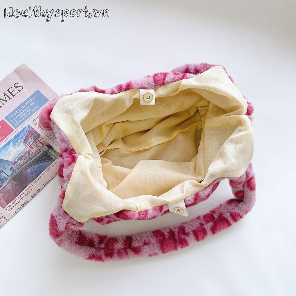 Thời Trang Túi Xách Tote Cỡ Lớn Phối Lông Xù Cho Nữ