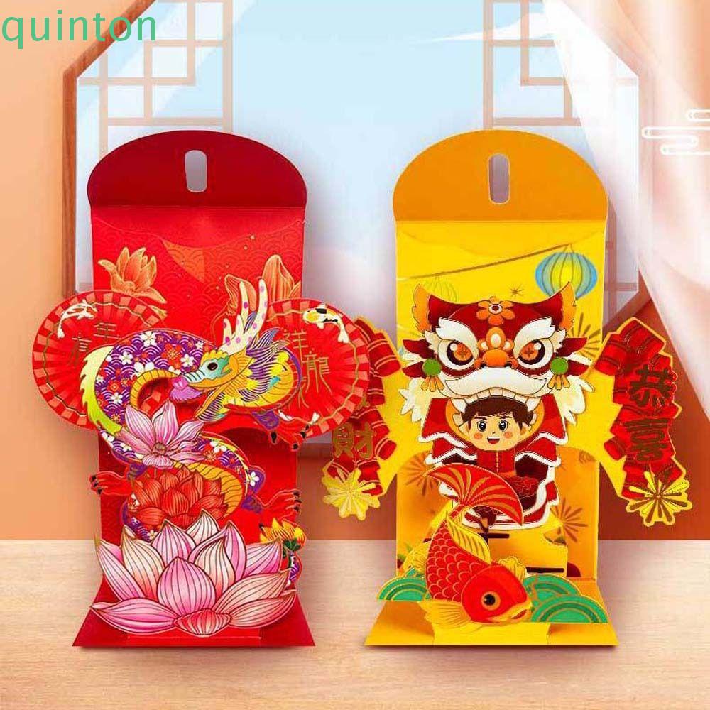 Shanhai Bao Lì Xì Đỏ Trung Hoa 2024 Họa Tiết Rồng Trung Hoa 3d Trang Trí Tiệc Cưới / Lễ Hội Mùa Xuân