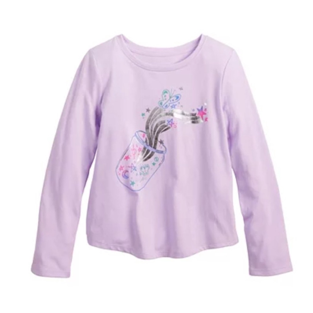 Áo cotton bé gái tay dài  in hình Disney