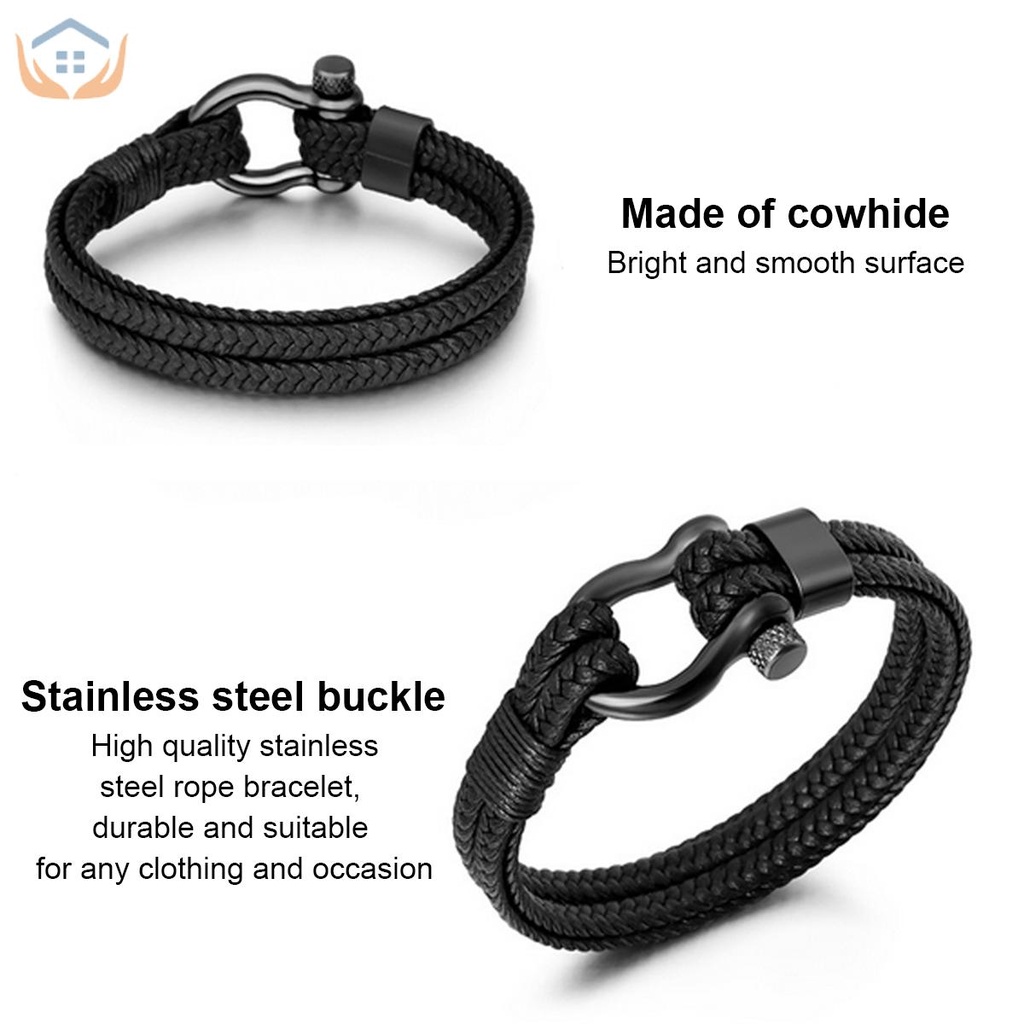 Vòng Tay Bện Dây Thừng Chống Thấm Nước Với Khóa Inox Mã Số1843