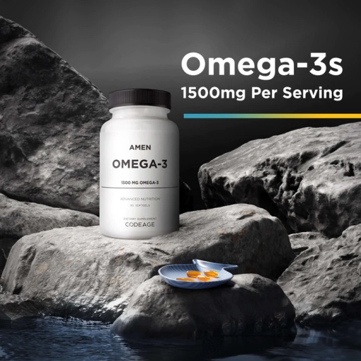 Viên Uống Dầu Cá Omega 3 Codeage Giúp Tăng Cường Sức Khỏe, Đẹp Da Codeage Omega 3 Amen  90 viên