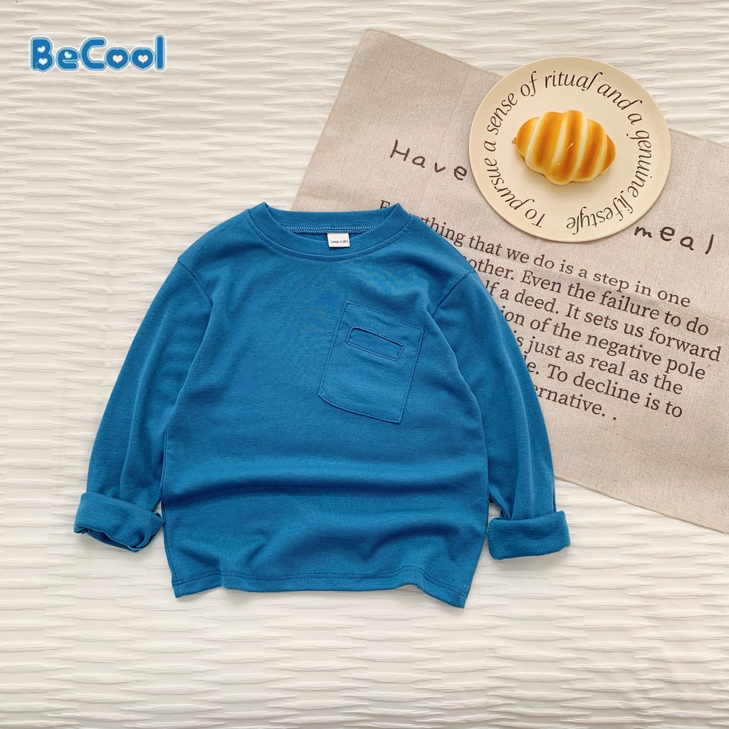 Áo Giữ Nhiệt Giả Túi Ngực Cho Bé Trai Bé Gái Chất Cotton Mềm Mịn BeCool, Áo Thun Dài Tay Cho Bé Từ 7-27kg