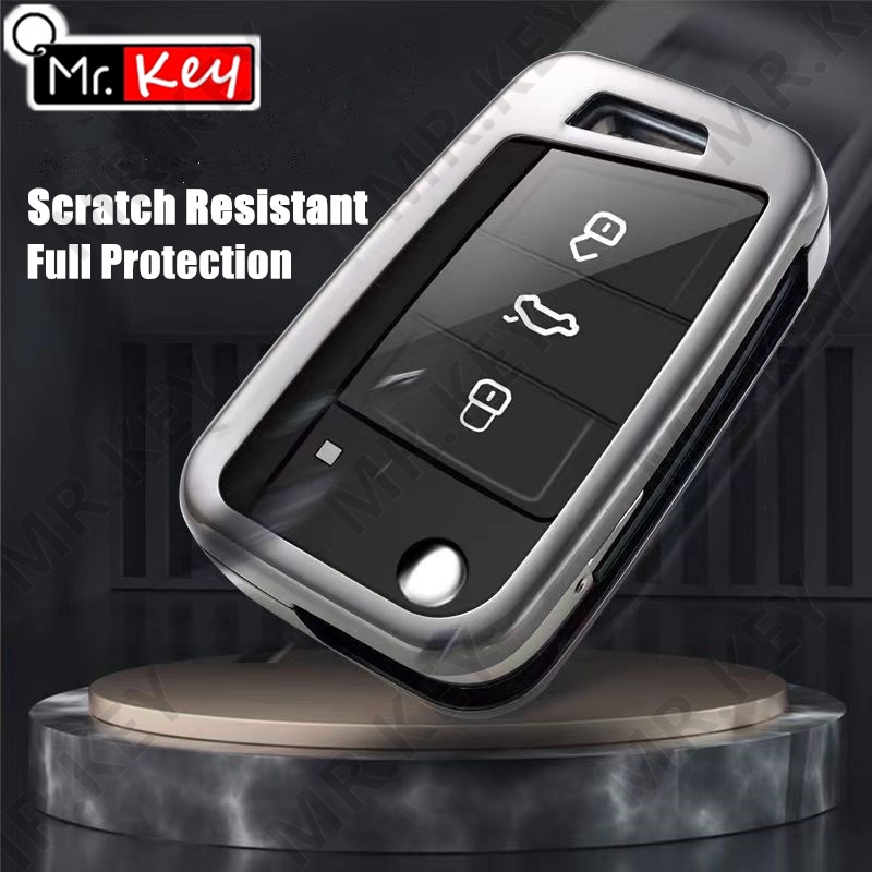 Vỏ Bọc Chìa Khóa Điều Khiển Từ Xa Thông Minh Bằng Hợp Kim Kẽm Cho vw volkswagen Margotan passat b8 tiguan golf cc jetta 2020